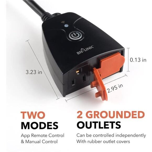 Outdoor Smart Dual Outlet, Heavy Duty Wi-Fi Plug, Independent Control Outlets - Picture 2 of 6